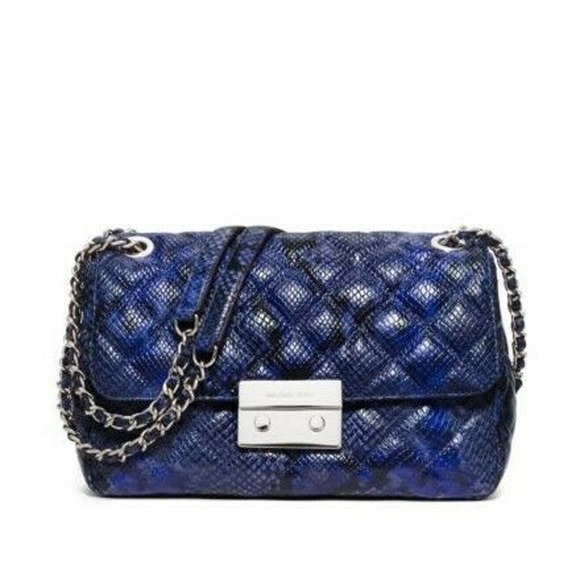 MICHAEL KORS Sloan Large Chain Phyton Shoulder Bag - Picture 1 of 6